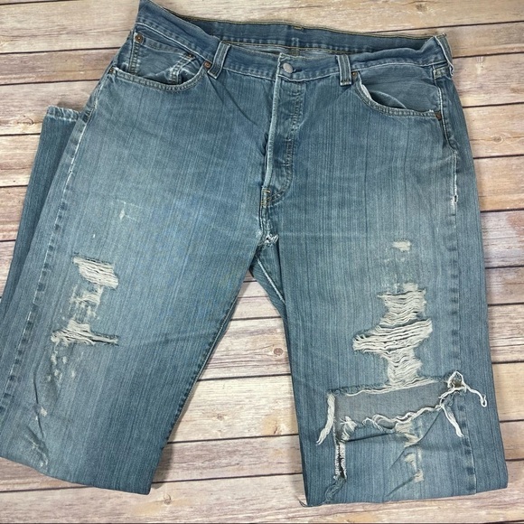Levi’s 501 36 X 36 Destroyed Butterfly Jeans - Picture 2 of 9